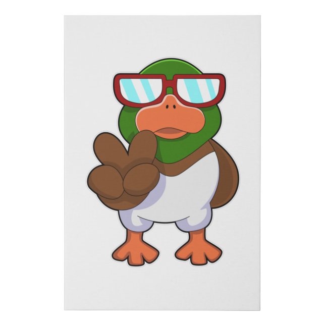 Duck with Sunglasses Faux Canvas Print (Front)