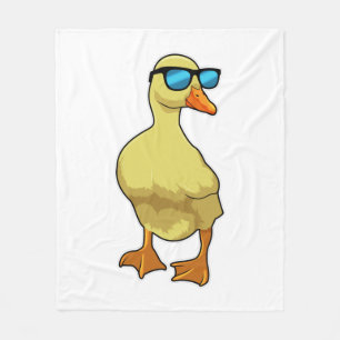 Duck with Sunglasses Fleece Blanket