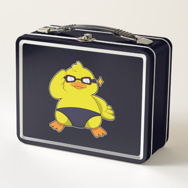 Duck with Sunglasses Metal Lunch Box (Front)