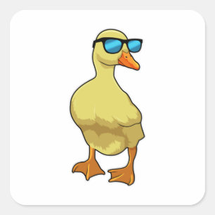 Duck with Sunglasses Square Sticker
