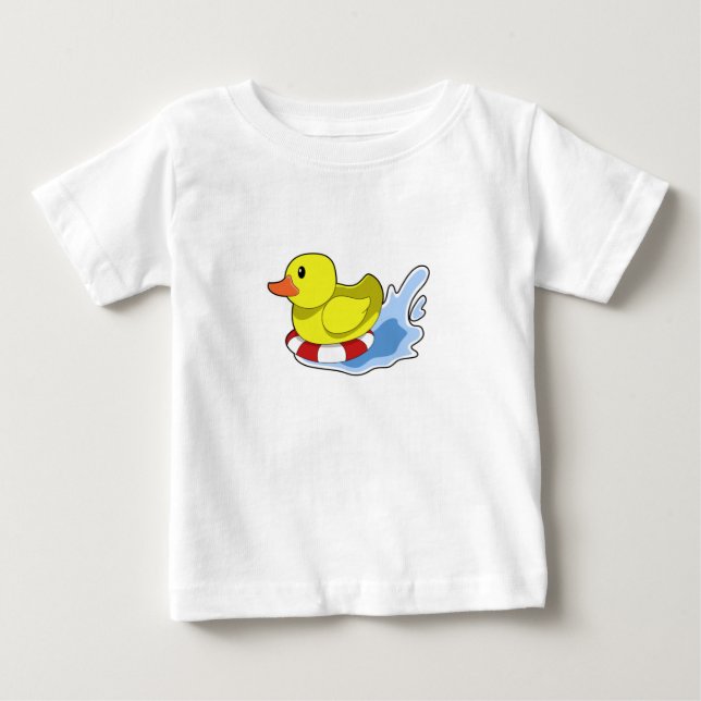 Duck with Swim ring in Water.PNG Baby T-Shirt (Front)