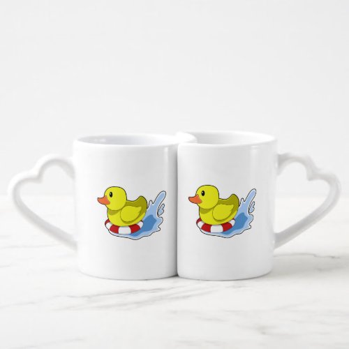 Duck with Swim ring in WaterPNG Coffee Mug Set