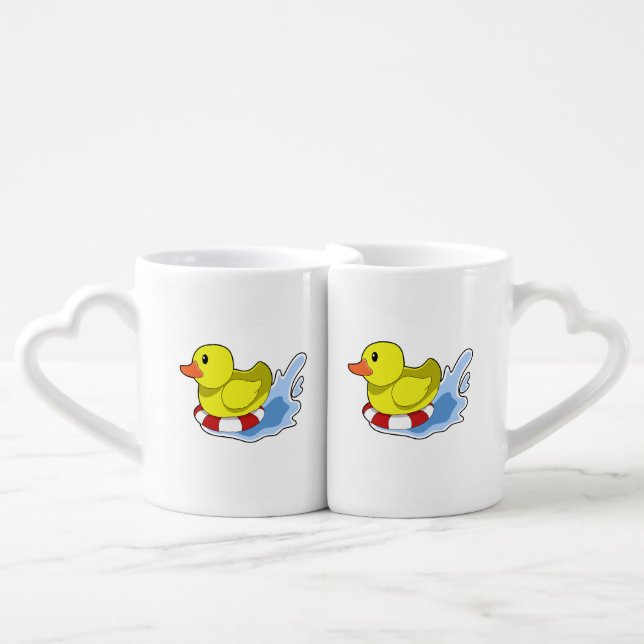 Duck with Swim ring in Water.PNG Coffee Mug Set (Front Nesting)