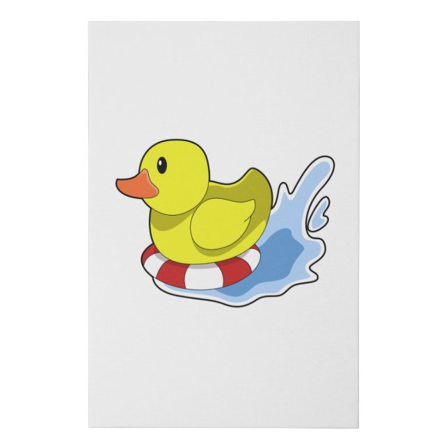 Duck with Swim ring in Water.PNG Faux Canvas Print (Front)