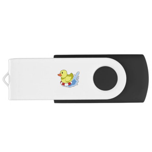 Duck with Swim ring in WaterPNG Flash Drive