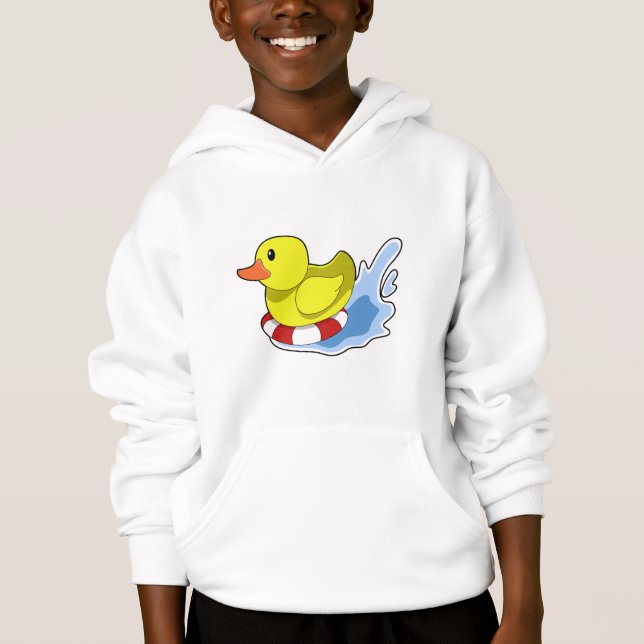 Duck with Swim ring in Water.PNG Hoodie (Front)