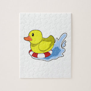 Duck with Swim ring in Water.PNG Jigsaw Puzzle