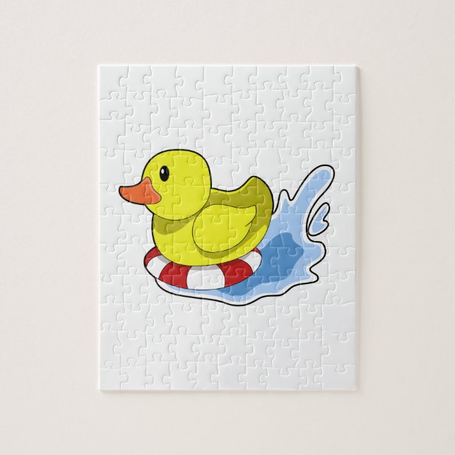 Duck with Swim ring in Water.PNG Jigsaw Puzzle (Vertical)