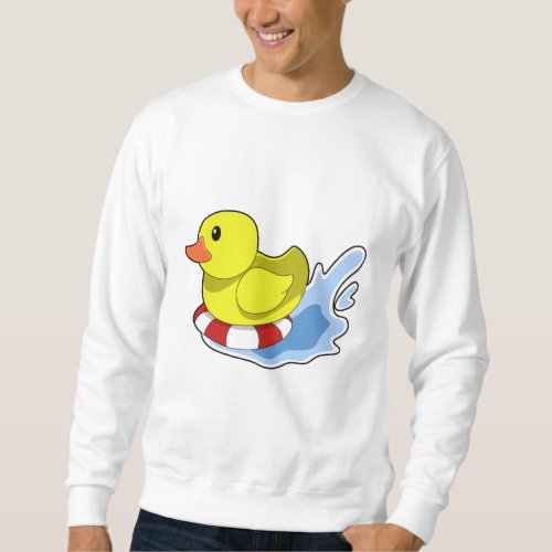 Duck with Swim ring in WaterPNG Sweatshirt