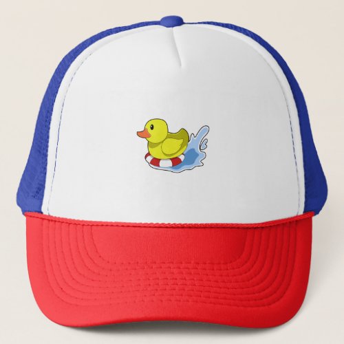 Duck with Swim ring in WaterPNG Trucker Hat
