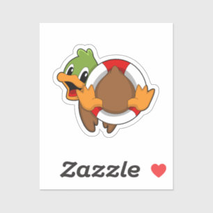 Duck with Swim ring Sticker