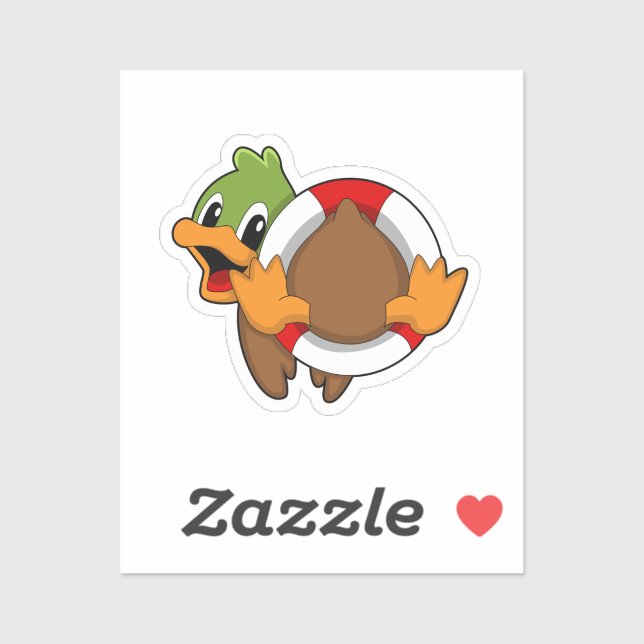 Duck with Swim ring Sticker (Sheet)