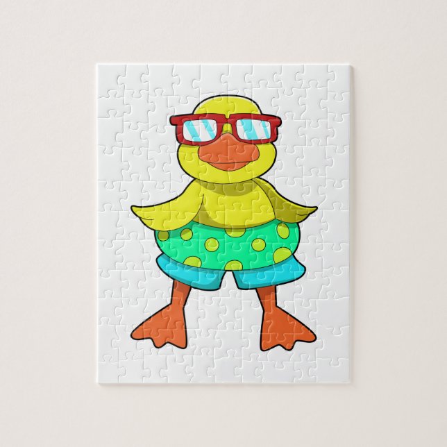 Duck with Swim ring & Sunglasses Jigsaw Puzzle (Vertical)