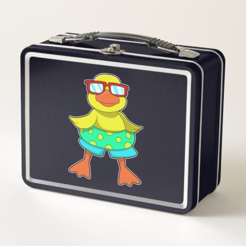 Duck with Swim ring  Sunglasses Metal Lunch Box