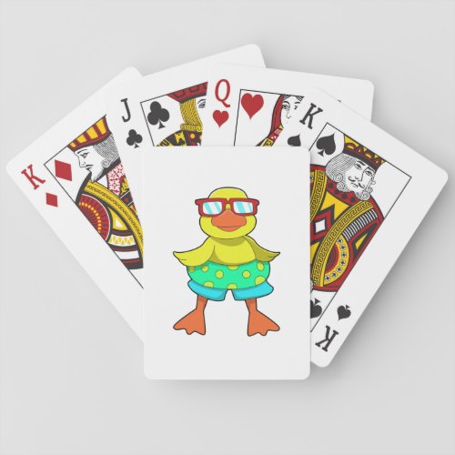 Duck with Swim ring  Sunglasses Playing Cards