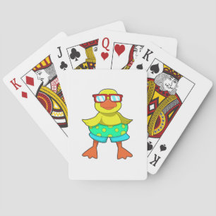 Duck with Swim ring & Sunglasses Poker Cards