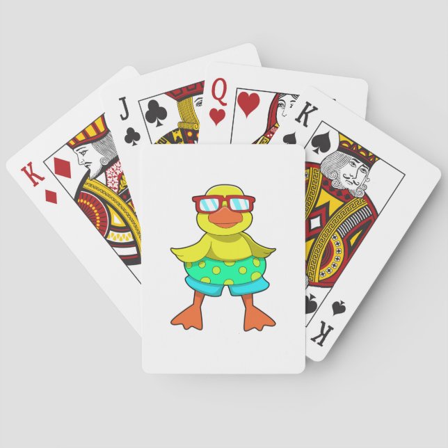Duck with Swim ring & Sunglasses Poker Cards (Back)