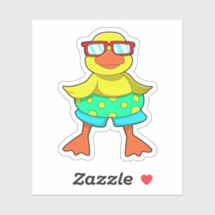 Duck with Swim ring & Sunglasses Sticker