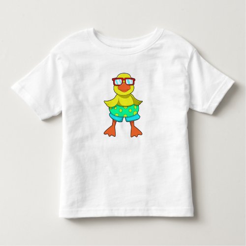 Duck with Swim ring  Sunglasses Toddler T_shirt