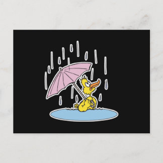 duck with umbrella postcard