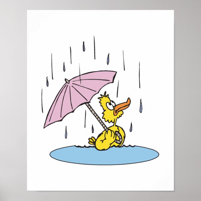 duck with umbrella poster (Front)