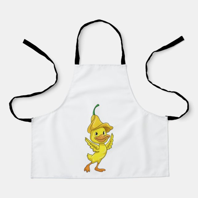 Duck with yellow Bell Cap Apron (Front)