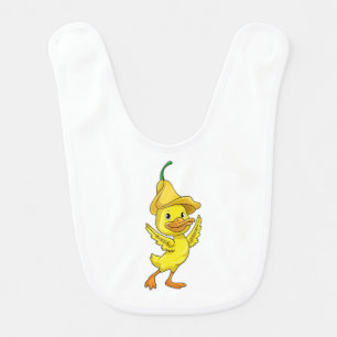 Duck with yellow Bell Cap Baby Bib