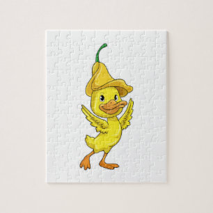 Duck with yellow Bell Cap Jigsaw Puzzle