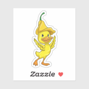 Duck with yellow Bell Cap Sticker