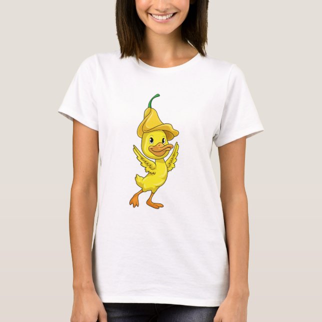 Duck with yellow Bell Cap T-Shirt (Front)