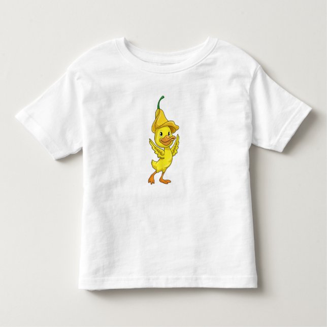 Duck with yellow Bell Cap Toddler T-shirt (Front)