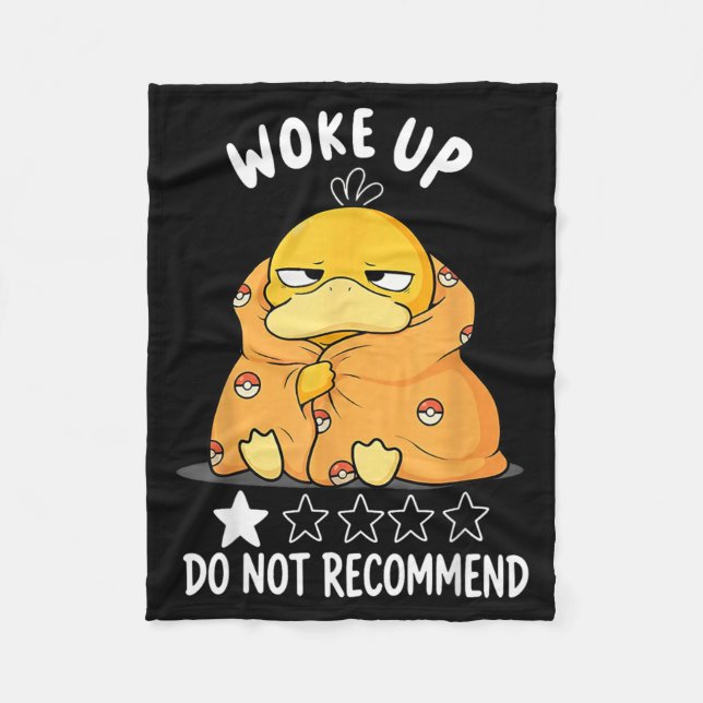 Duck Woke Up Rating Do Not Recommend Fleece Blanket (Front)