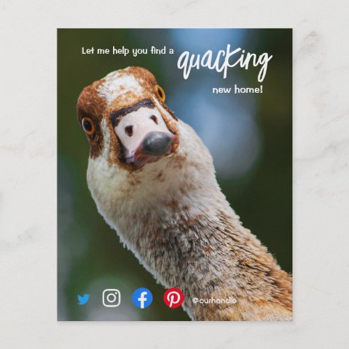 duck wonderful awesome real estate agent marketing flyer