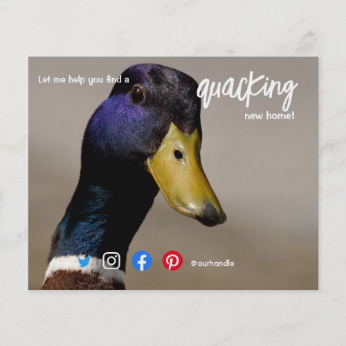 duck wonderful awesome real estate agent marketing flyer