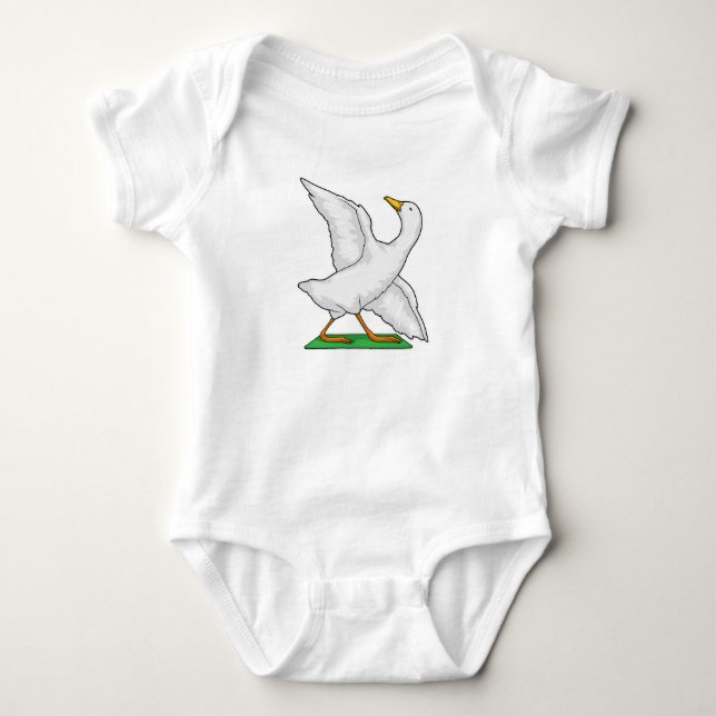 Duck Yoga Meditation Fitness Baby Bodysuit (Front)