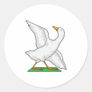 Duck Yoga Meditation Fitness Classic Round Sticker