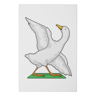 Duck Yoga Meditation Fitness Faux Canvas Print