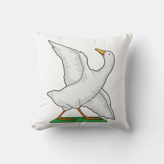 Duck Yoga Meditation Fitness Throw Pillow (Front)