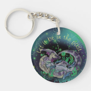 Duckbill Dinosaur Art Keychain