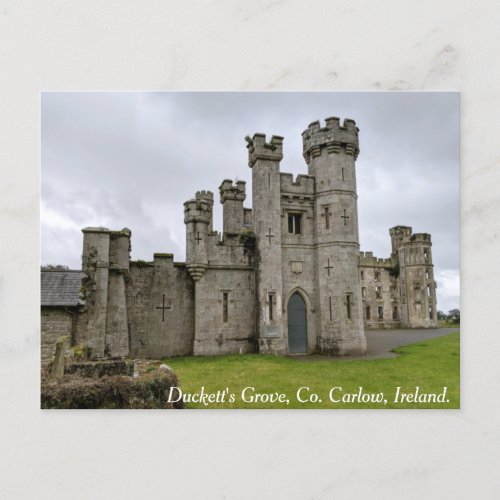 Ducketts Grove Mansion ruins Co Carlow Ireland Holiday Postcard