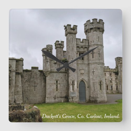 Duckett's Grove Mansion ruins, Co. Carlow, Ireland Square Wall Clock
