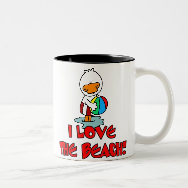 Duckie Love the Beach Two-Tone Coffee Mug (Right)