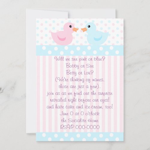 Duckies of Pink and Blue Invitation