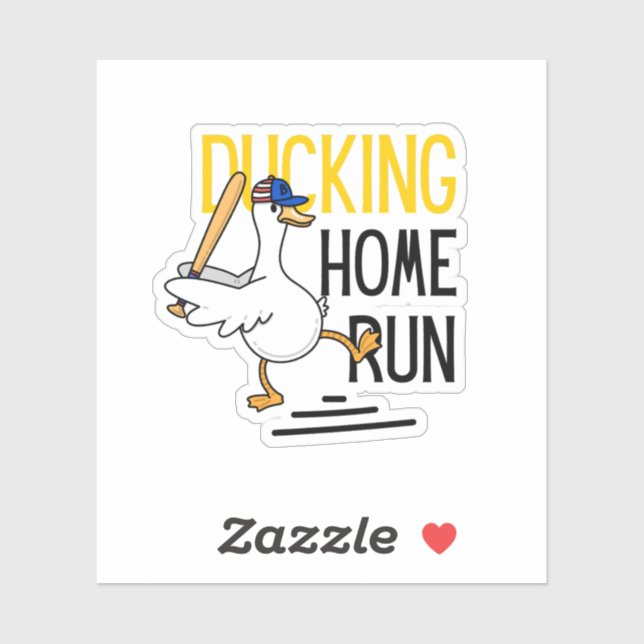 Ducking Funny Baseball Duck  Sticker (Sheet)