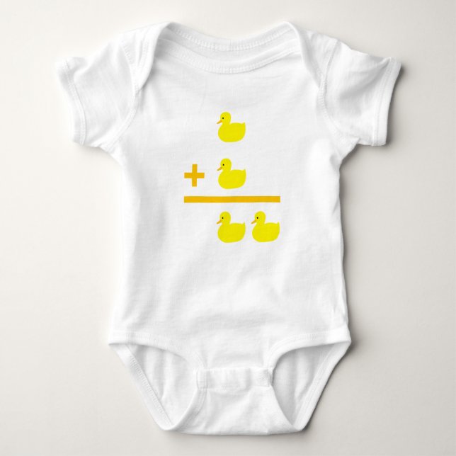 Duckling addition 1 plus 1 baby bodysuit (Front)