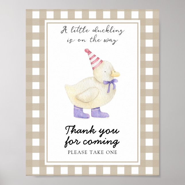 Duckling baby shower - Thank you for coming Poster (Front)