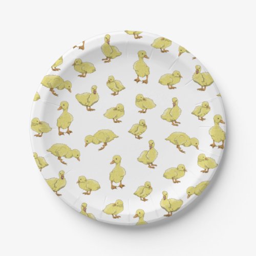 Duckling bird pattern paper plates