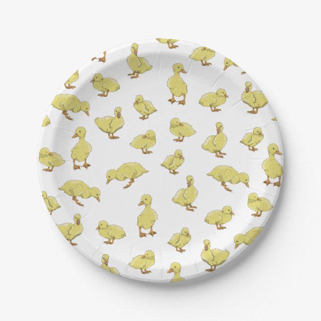 Duckling bird pattern paper plates (Front)