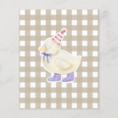 Duckling birthday time capsule message (Back)