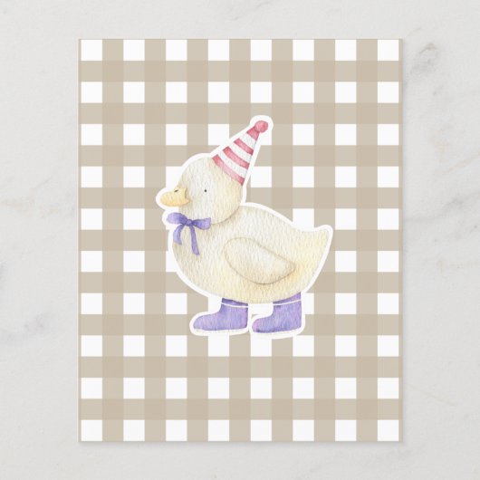 Duckling birthday time capsule message (Back)